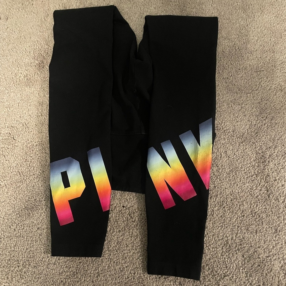 Victoria's Secret Black Leggings with Colorful Accents - Picture 4 of 4